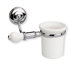 Nemi Wall Mounted Toothbrush Holder with End Cap in Chrome/White
