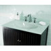 White Glass Vanity Top with Sink