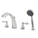 Portola Double Handle Hand shower 4 Hole Roman Tub Faucet with Trim