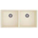 Precis Equal Double Bowl Kitchen Sink in Biscuit