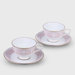Lacewood Gold Pink 8 oz. Cup and Saucer (Set of 2)