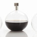 Edgar Round Glass Bottle with Polished Nickel Cube Stopper in Clear