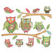 Owls Branches Pre-Pasted Accent Mural in Pink