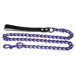Steel Dog Leash in Purple with Black Leather Handle