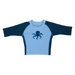 Light Blue Octopus 3 Quarter Sleeve Rashguard