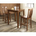 Three Piece Pub Dining Set with Tapered Leg Table and Barstools in Classic Cherry