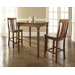 Three Piece Pub Dining Set with Turned Leg Table and Shield Back Barstools in Classic Cherry