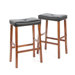 Upholstered 29" Saddle Seat Bar Stool in Classic Cherry Finish