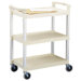 3-Shelf Utility Cart, 36"x16"x31", Beige