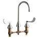 Double Handle Widespread Kitchen Faucet with Gooseneck Spout