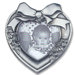 Metal Heart Picture Frame Bow and Flower Design