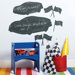 Fast Cars Chalkboard Vinyl Peel and Stick Mural