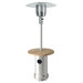 Tall Propane Patio Heater with Wood Table