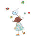Ludo Little Girl with Butterflies Wall Decal