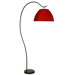 Bordeaux One Light Arc Floor Lamp with Cranberry Linen Shade in Antique Bronze