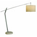 Chelsea Two Light Arc Lamp with Lattice Cream Linen Shade in Polished Chrome