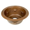 Round Texas Star Embossed Copper Prep Sink