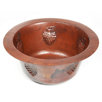Round Copper Prep Sink with Grape Relief