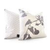 Morning Glory Throw Pillow in White - 18" x 18"