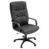 Posh High-Back Leather with Nylon Base Swivel Office Chair