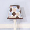 Minky Blue Chocolate Polka Dot Lampshade