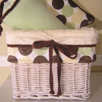 Minky Lemon Chocolate Polka Dot Wicker Basket