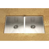 Contempo Zero Radius Undermount Double Bowl 50/50 Sink in Brushed Satin