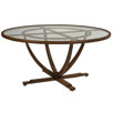 Vienna Glass Top 60" Round Umbrella Table