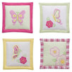 Girls Stripes and Plaids 4 Piece Wall Hangings in Pink / Green / Yellow