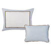 Metro 2 Piece Decorative Pillows in Blue / White / Chocolate
