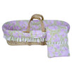 Flower Basket Moses Basket in Pink / Green