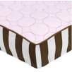 Quilted Circles Changing Pad Cover in Pink and Chocolate