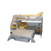 Utica Loft Twin over Full L-Shaped Bunk Bed with Bookshelves and Storage