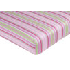 Jungle Friends Stripe Print Fitted Crib Sheet