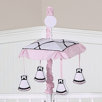 Pink, Black and White Princess Musical Mobile