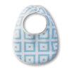 Terry Velour Bitty Bib in Light Pastel Blue with Pastel Mod Squares