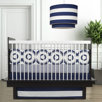 Wheels 3 Piece Crib Set in Cobalt Blue