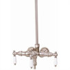Wall Mount Volume Control Tub Faucet with Plain Porcelain Lever Handles