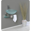 Cristallino Modern Glass Bathroom Vanity with Frosted Vessel Sink