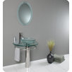 Attrazione Modern Glass Bathroom Vanity with Frosted Edge Mirror