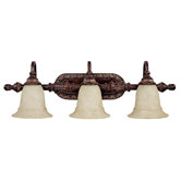 Chesterfield Three Light Bath Vanity in Chesterfield Brown