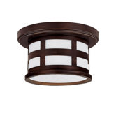 Mission Hills Outdoor Flush Mount in Burnished Bronze