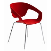 Stuhl "VAD" in Rot / Chrom
