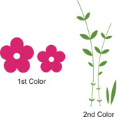 Double Flower Vine Wall Decal