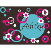 Personalized Circles Dots and Flowers Wall Decal