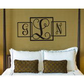 Three Square Fancy Monogram Wall Decal