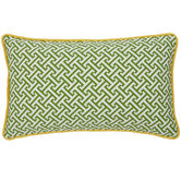Maze Decorative Pillow in Green and Yellow