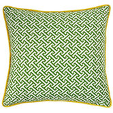Maze Square Decorative Pillow in Green and Yellow