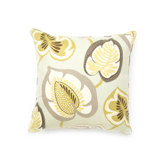 Hosta Lily Cotton Square Pillow in Celedon