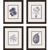 Indigo Kelp by Unknown Waterfront Art (Set of 4) - 21" x 18"